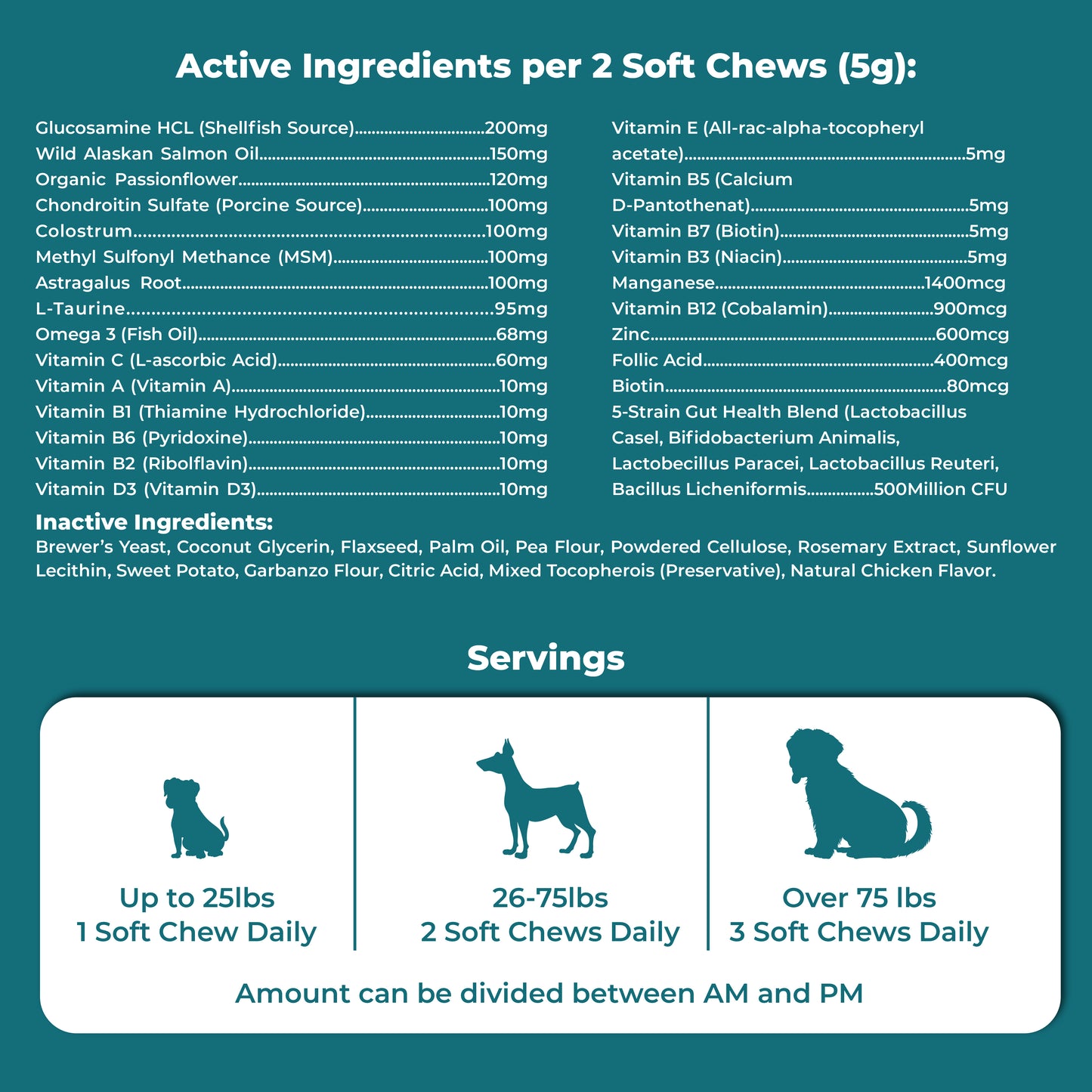 25 in 1 Multivitamin for Dogs, 100 Counts Dog Vitamins and Supplements for Joint Support, Digestion, Heart, Skin and Coat Care, (Chicken Flavor)