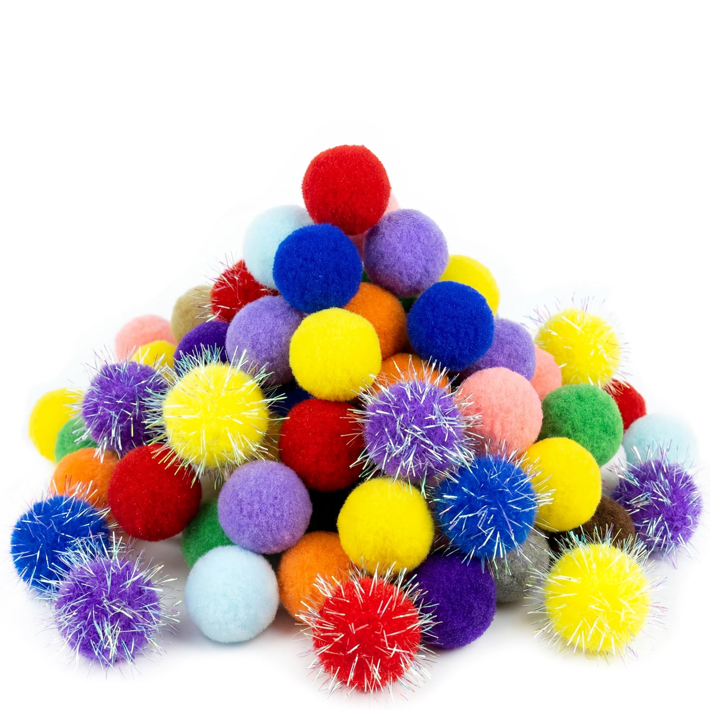 Large 1.2 Inch 50 Pcs Pom Poms for Art and Crafts