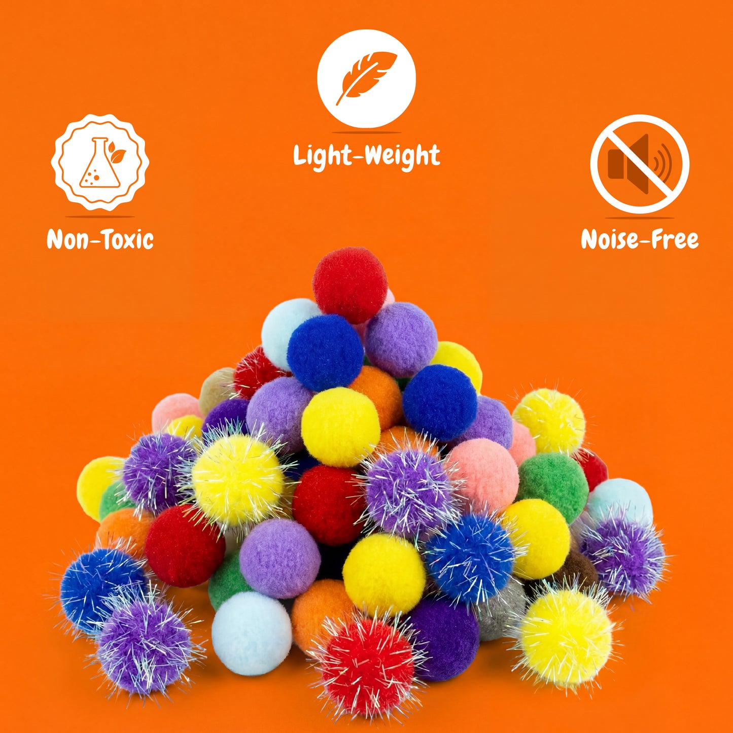 Large 1.2 Inch 50 Pcs Pom Poms for Art and Crafts