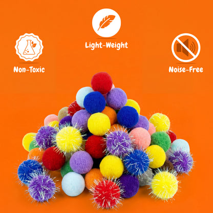 Large 1.2 Inch 50 Pcs Pom Poms for Art and Crafts