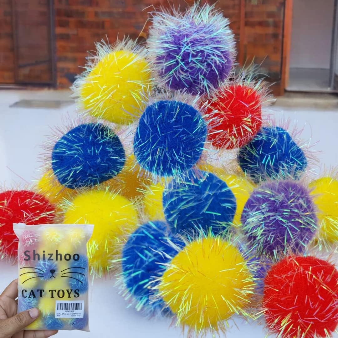 Sparkle Pom Pom Balls for Cat - Cat Toys