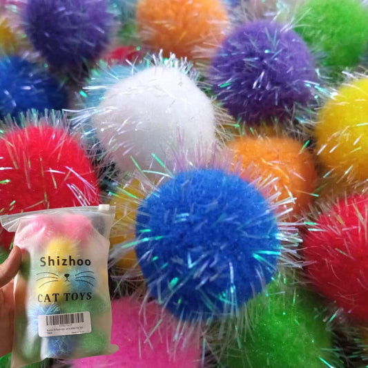 Sparkle Pom Pom Balls for Cat - Cat Toys