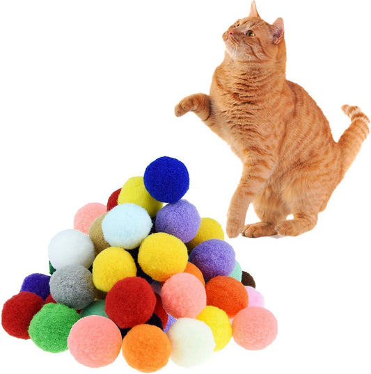 Premium Soft Pom Pom Balls for Kittens - Cat Toys