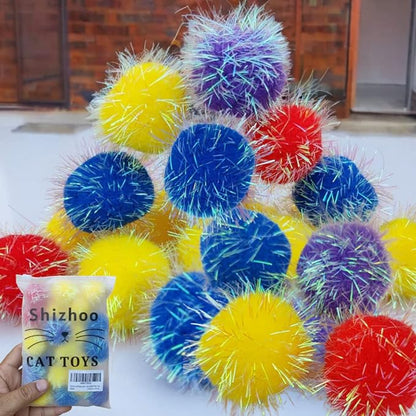 Sparkle Pom Pom Balls for Cat - Cat Toys