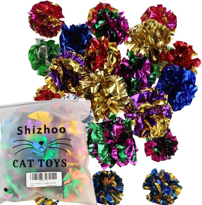 12 Pcs Cat Crinkle Toys, Cat Crinkle Balls to Attract and Engage Indoor Cats