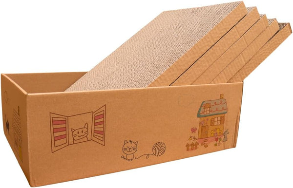 Shizhoo Cat Scratcher and Bed, Cat Scratch Pad with Box (5 in 1)