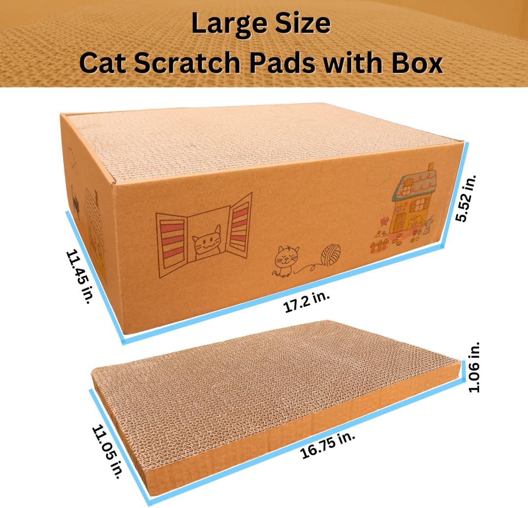 Shizhoo Cat Scratcher and Bed, Cat Scratch Pad with Box (5 in 1)