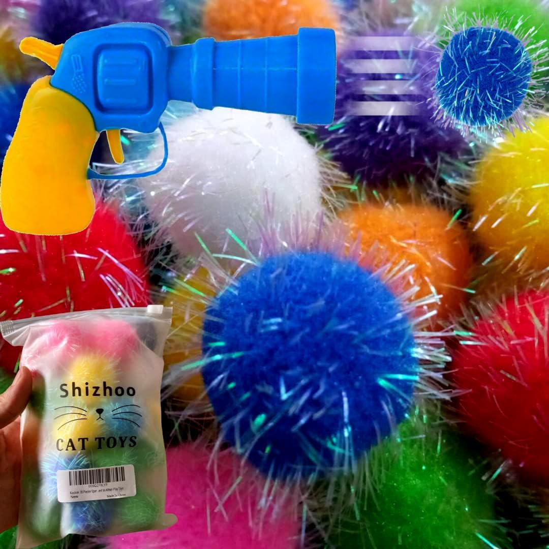 Sparkle Pom Pom Balls for Cat - Cat Toys