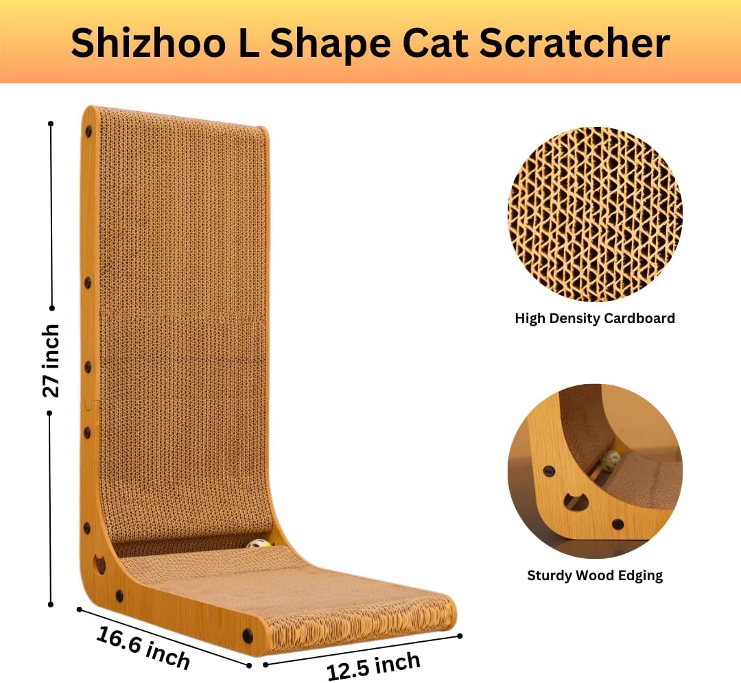 Shizhoo L Shape Cat Scratcher - Large 27 Inch