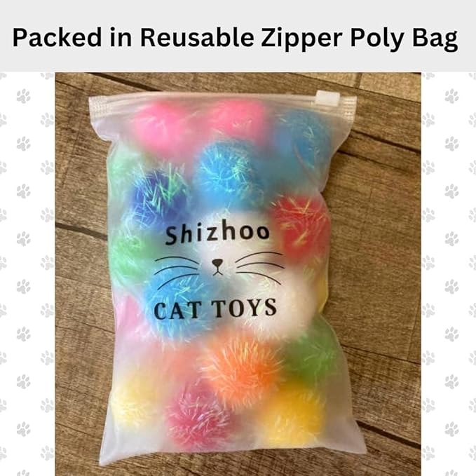 Carykon 3,8 cm katze Sparkle Balls My Cat's Favorite Toy Pom Balls - Confezione da 50 Carykon 3,8 cm katze Sparkle Balls My Cat's Favorite Toy Pom Balls - Confezione da 50